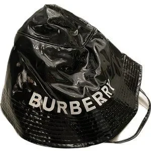 Authentic $690 Burberry Vinyl Printed Rain Hat Burberry Logo Vinyl Rain Hat - Black Hats, Accessories  main image 4